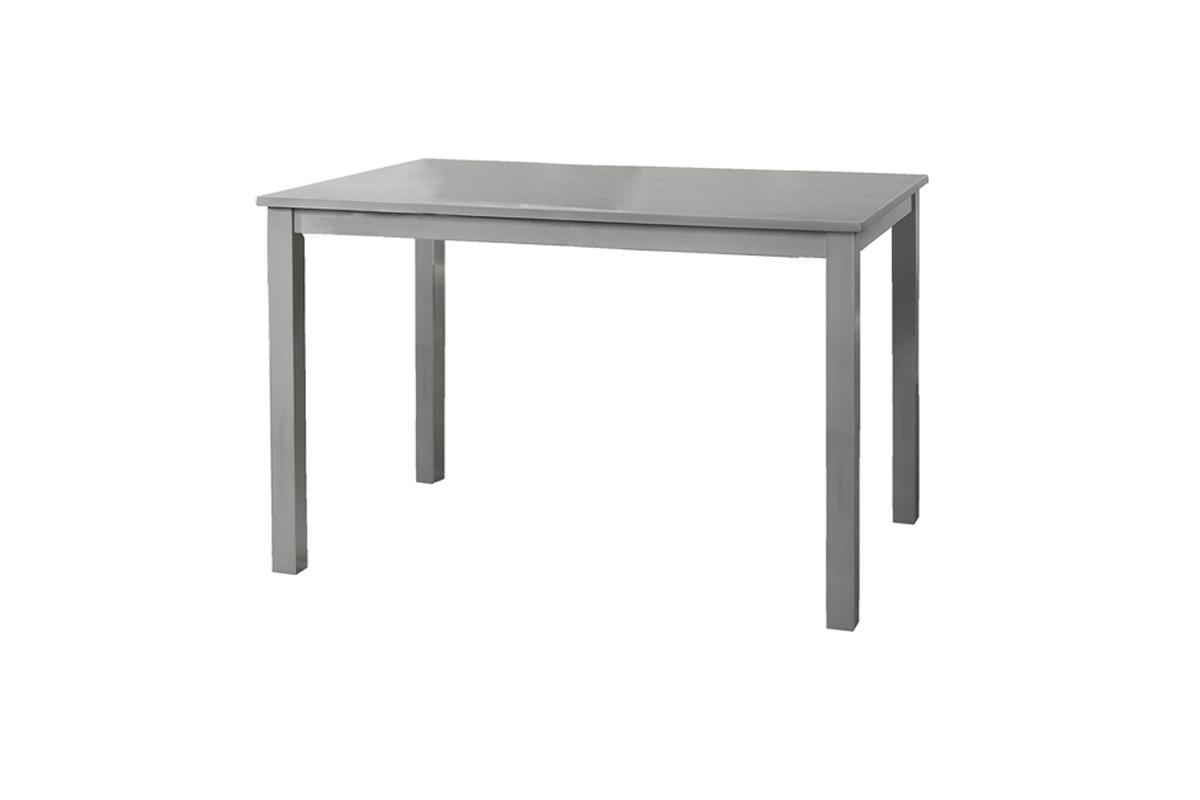 Grey 5-Piece Dining Set with Table and Beige Fabric Chairs