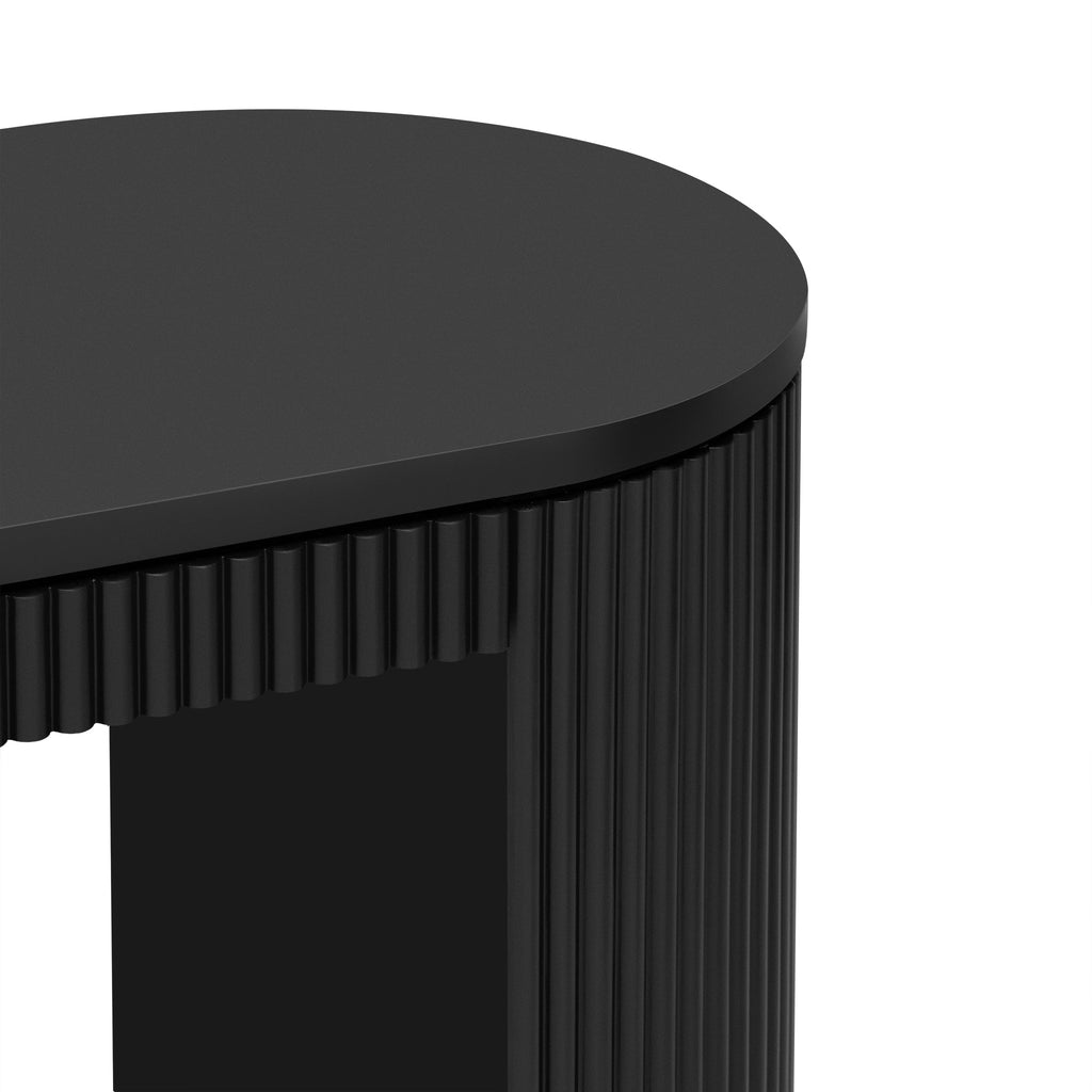U_STYLE Curved Console Table Vertical Stripe Design