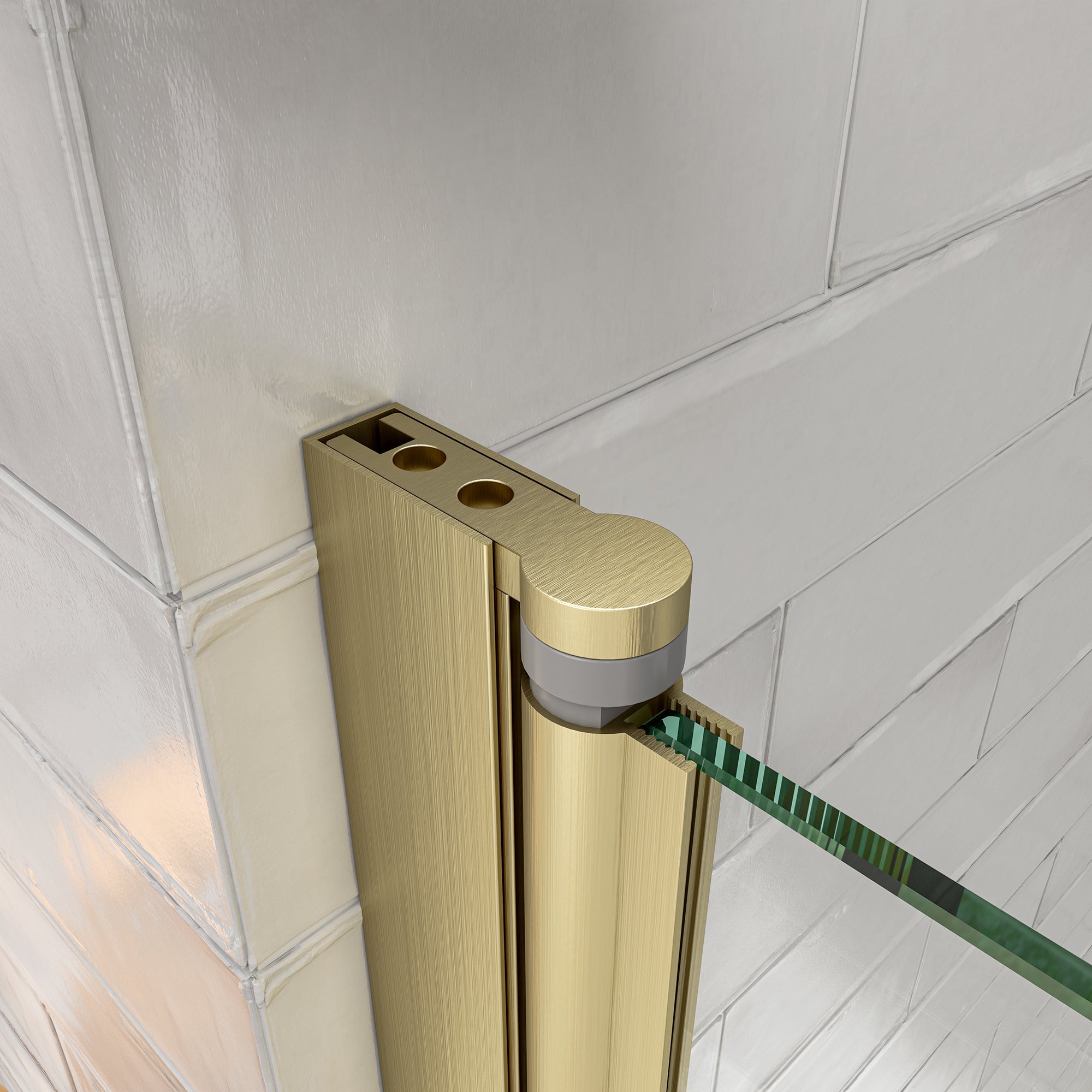 31"-32" W x 55" H Brushed Gold Frameless Pivot Shower Door