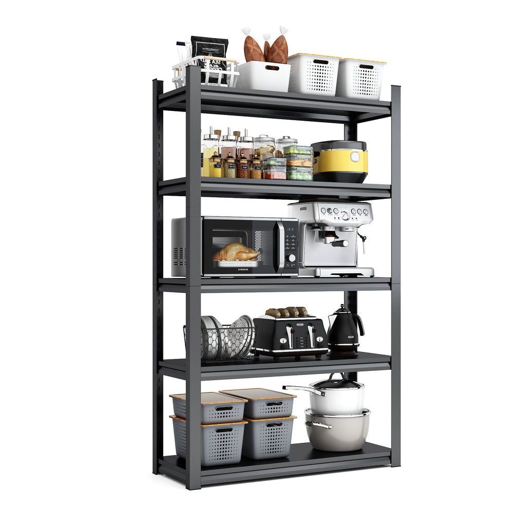72" 5-Tier Heavy-Duty Metal Garage Shelving Adjustable Storage Rack