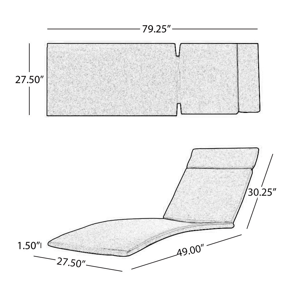 Outdoor Chaise Lounge Cushion Salem 2-Pack