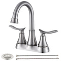 2-Handle 4-Inch Brushed Nickel Bathroom Faucet with Pop-up Drain