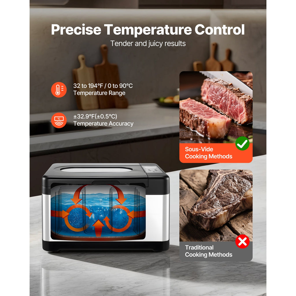 800W Sous Vide Cooker with Digital Display and Timer