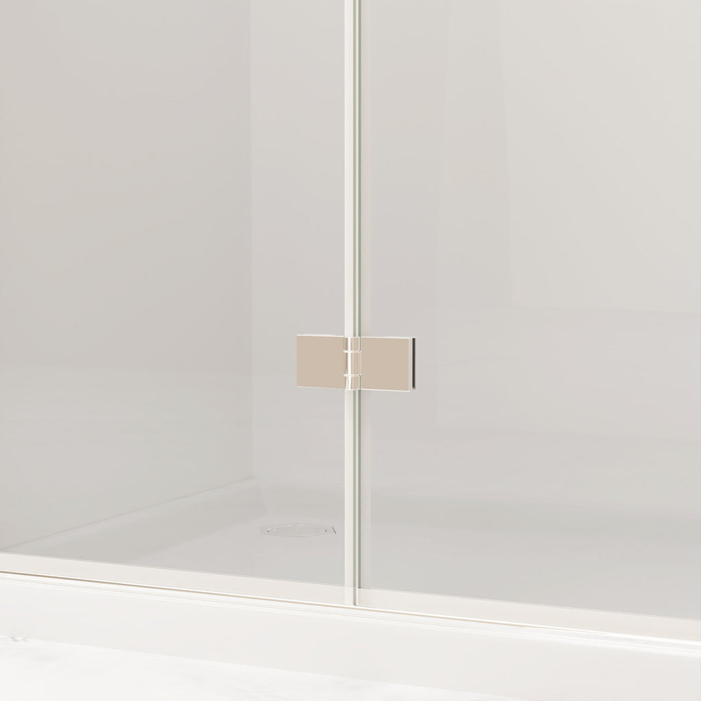 29-28" x 72" Bifold Shower Door Tempered Glass Chrome Frame