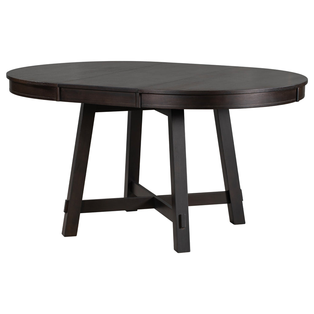 Gia Round Extendable Dining Table with 16' Leaf, Espresso Wood