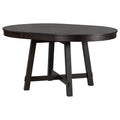 Gia Round Extendable Dining Table with 16' Leaf, Espresso Wood