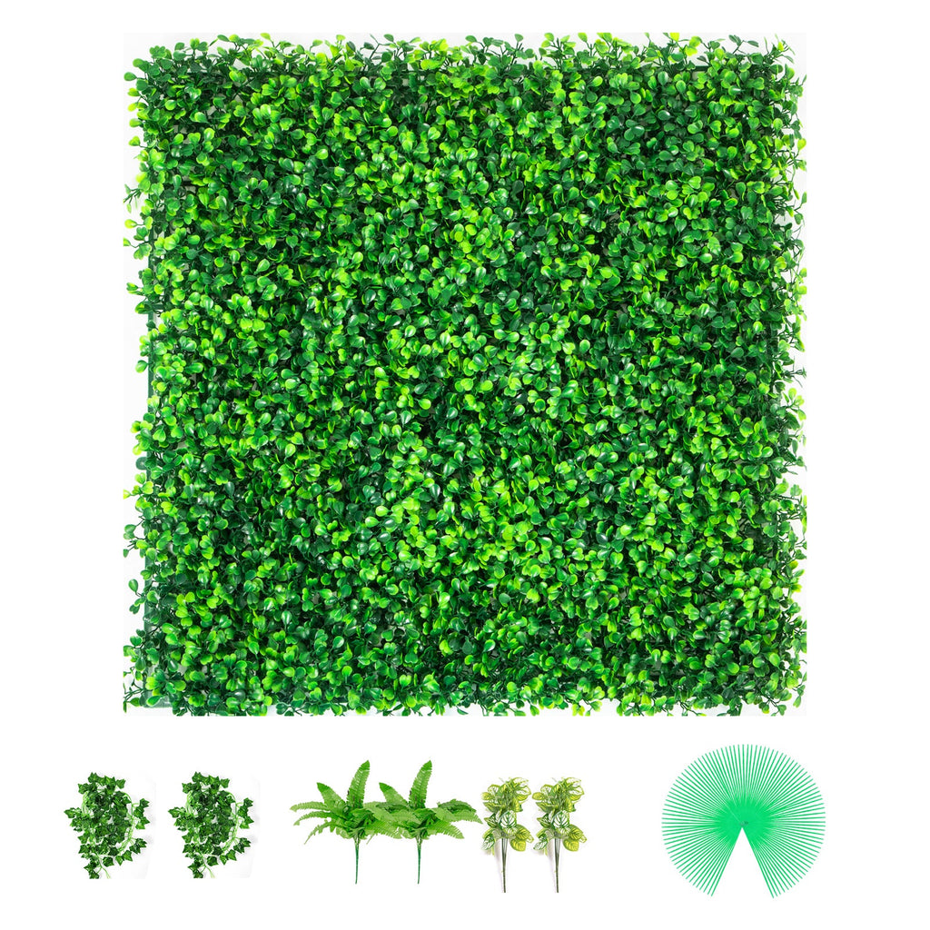 Artificial Boxwood Hedge Wall Panels 20 Pack 20"x20" Privacy