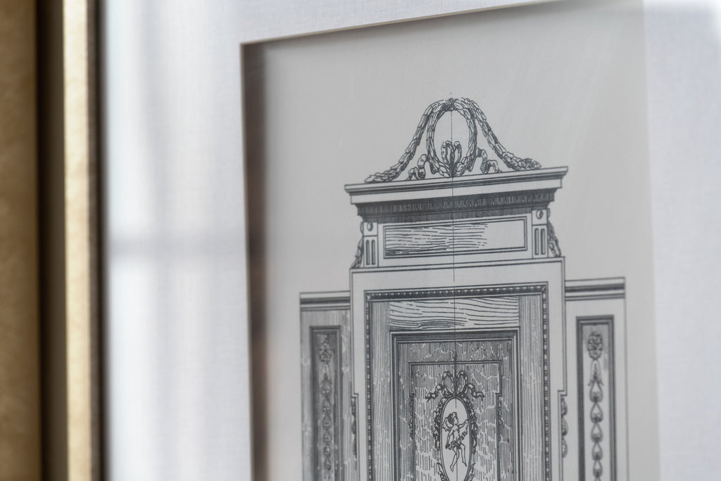 Fake Pencil Architectural Wall Art Decor 24" x 32" Set of 2