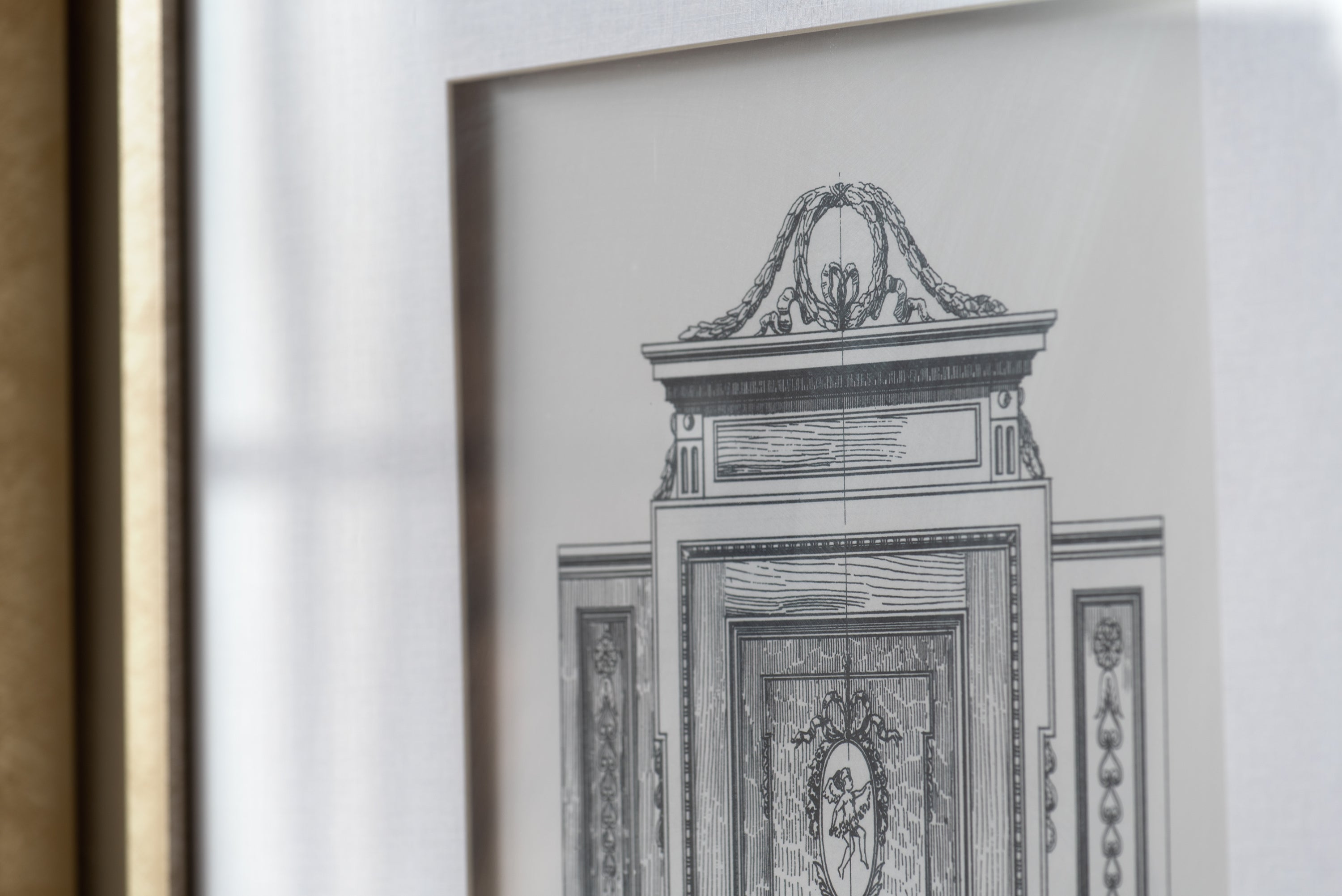 Fake Pencil Architectural Wall Art Decor 24" x 32" Set of 2