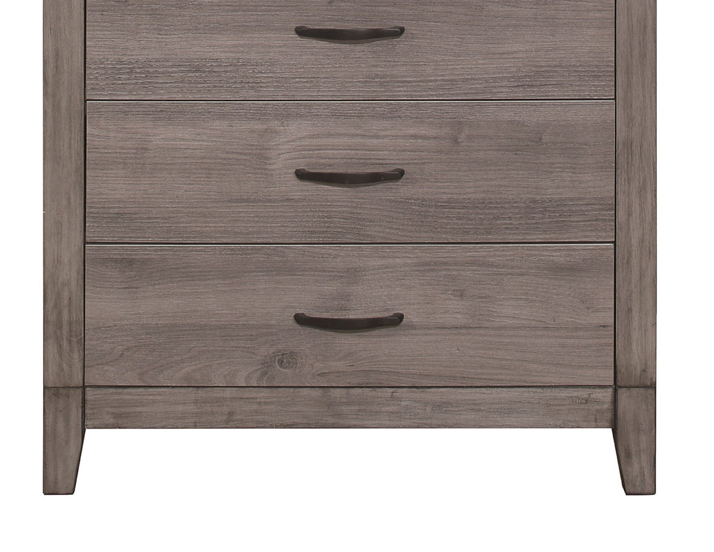 Brownish Gray 5 Drawer Bedroom Chest Melamine Dresser