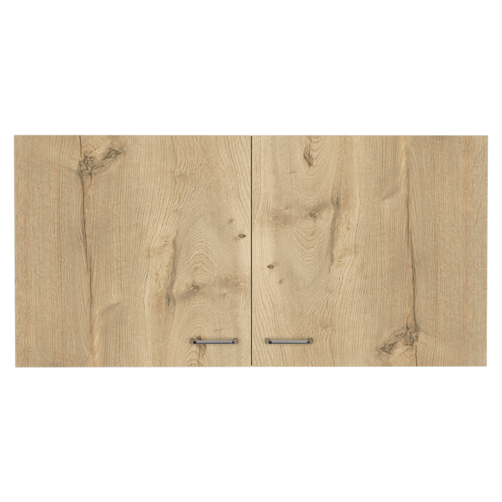 Napoles White Light Oak Wall Cabinet Two Shelves Double Door