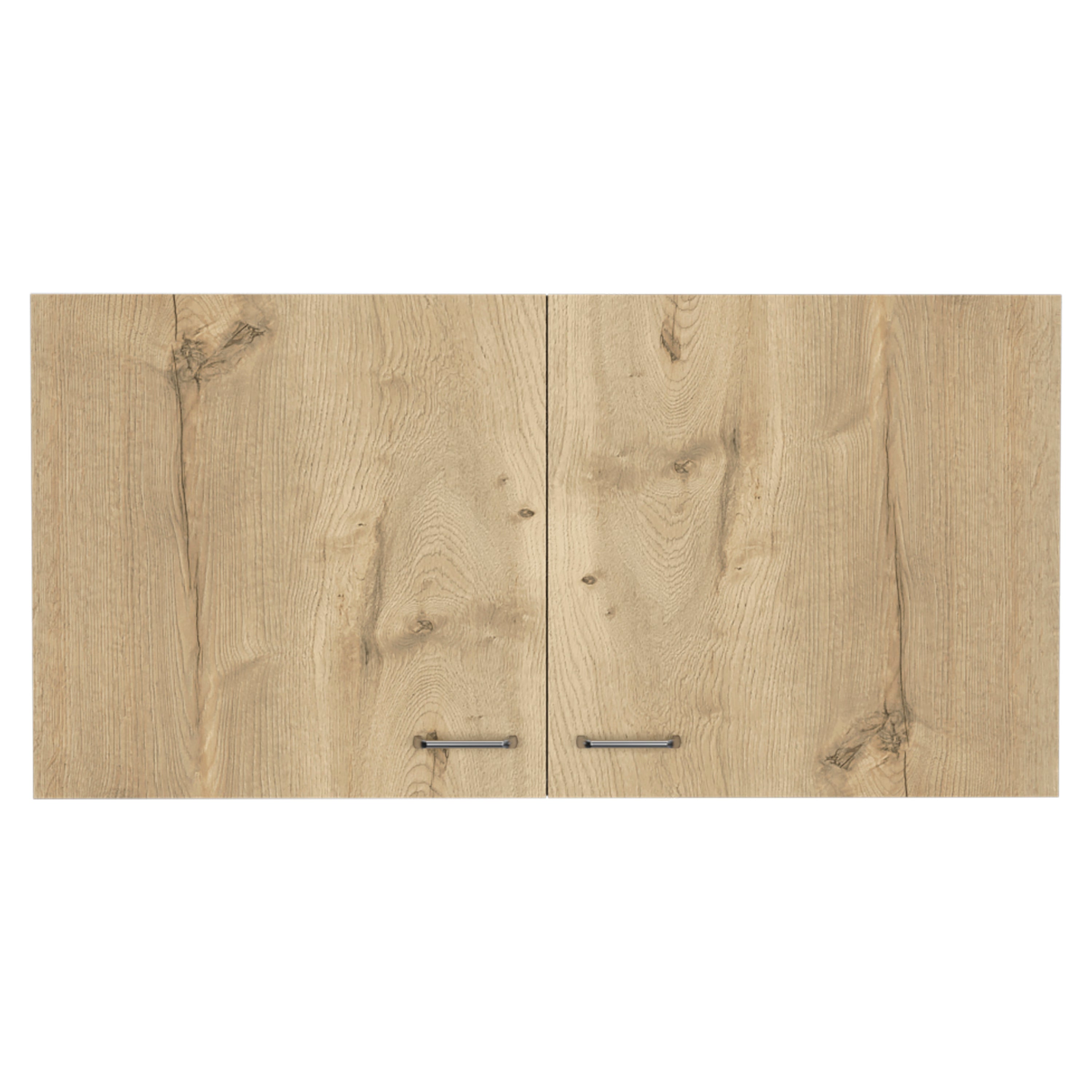 Napoles White Light Oak Wall Cabinet Two Shelves Double Door