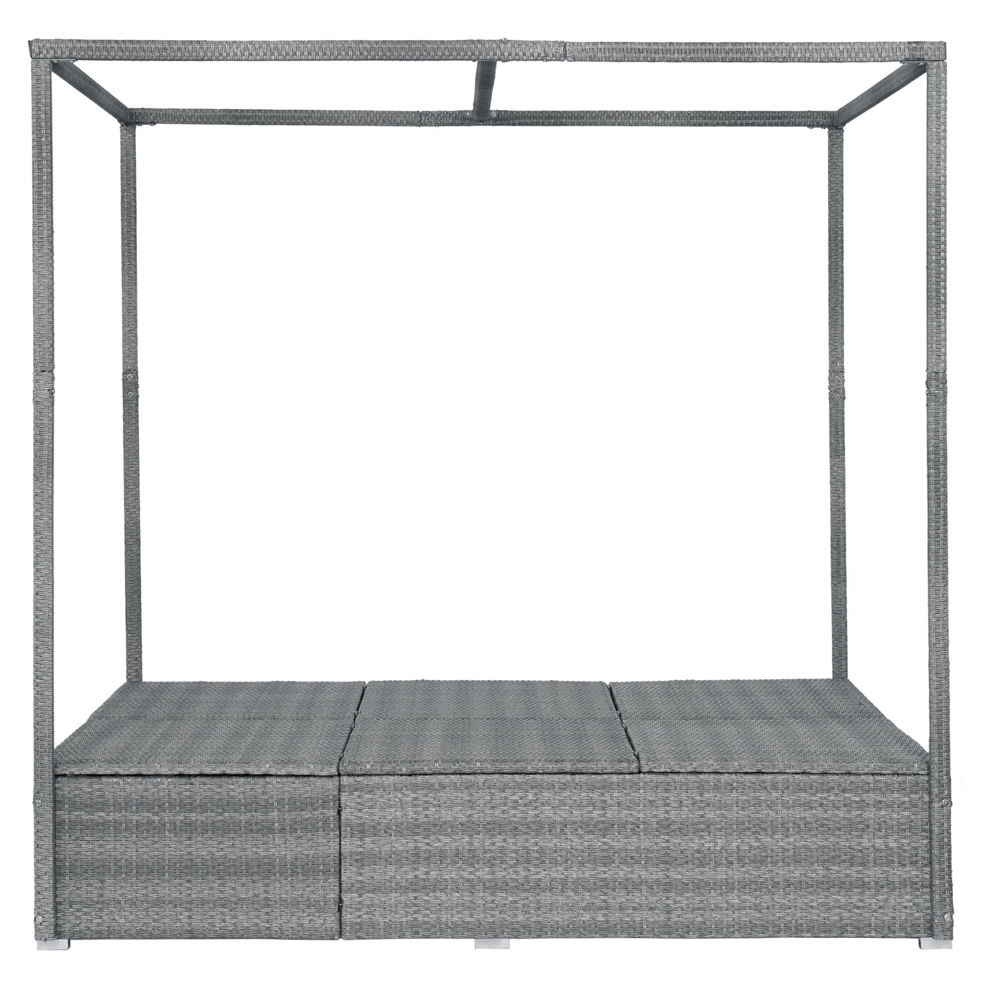 Adjustable Outdoor Sun Lounger with Canopy & Removable Cushion