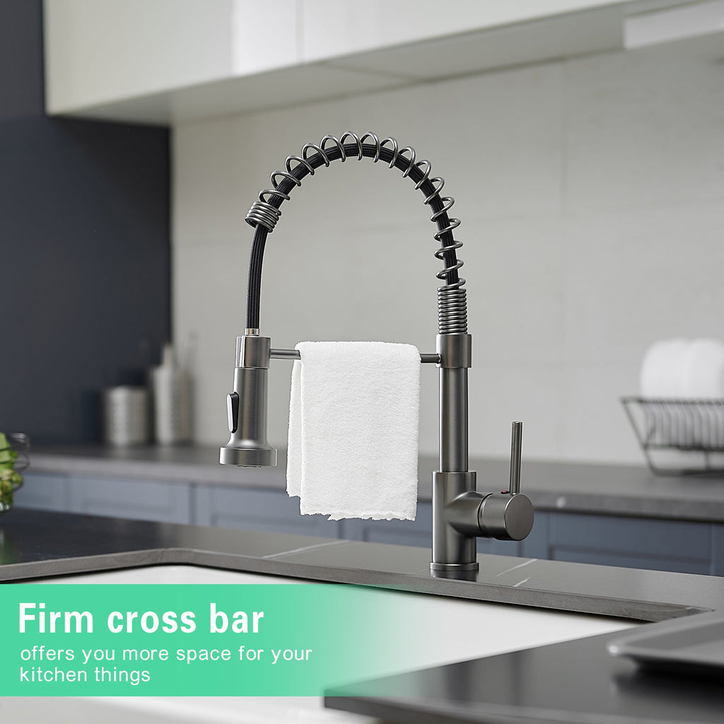 Commercial Kitchen Faucet Pull Down Sprayer Single Handle Sink