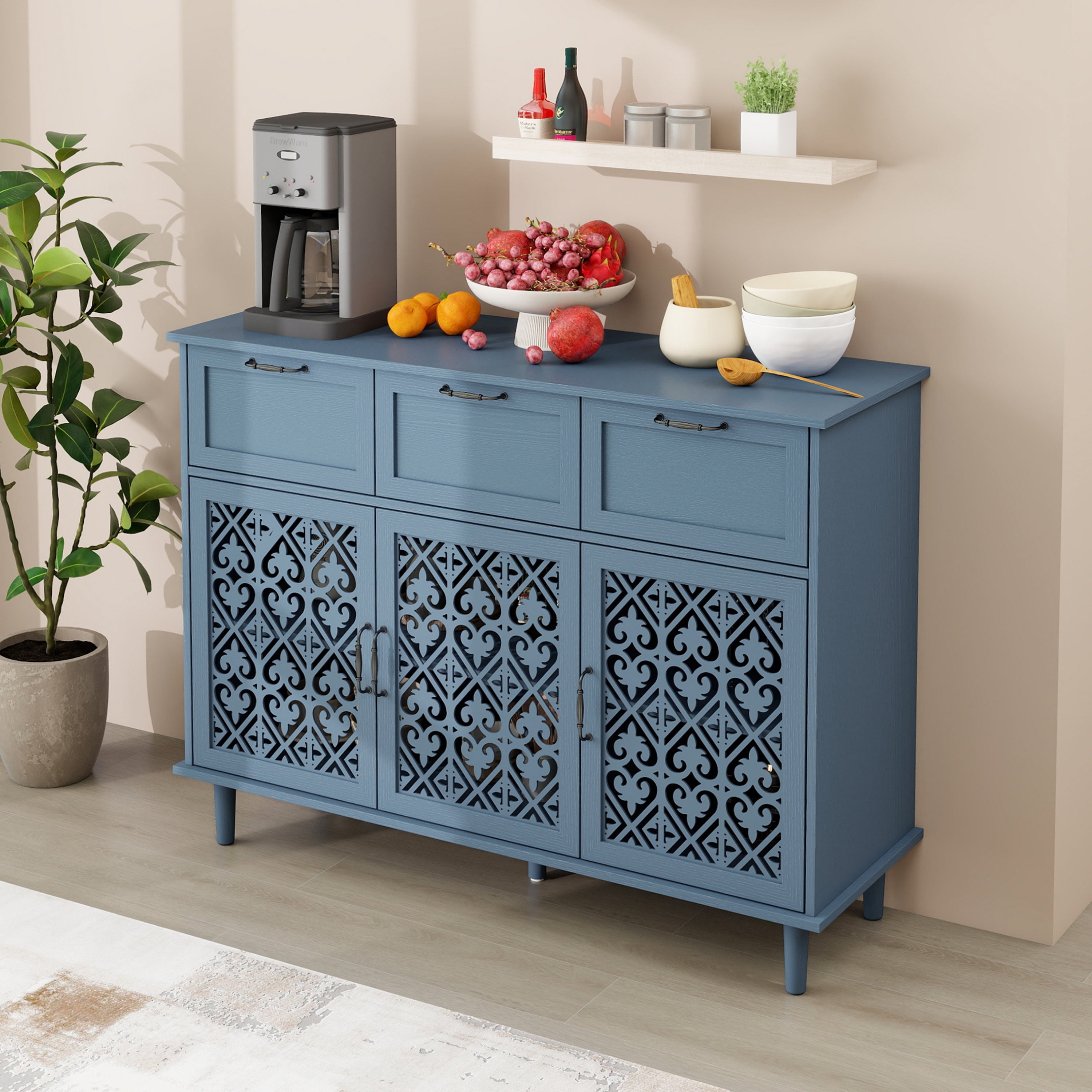 3 Door 3 Drawer Cabinet for Bedroom Living Room Study