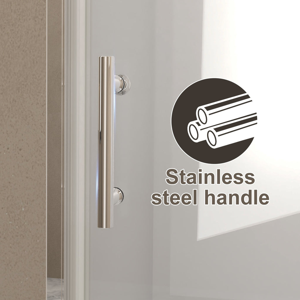 29-28" x 72" Bifold Shower Door Tempered Glass Chrome Frame