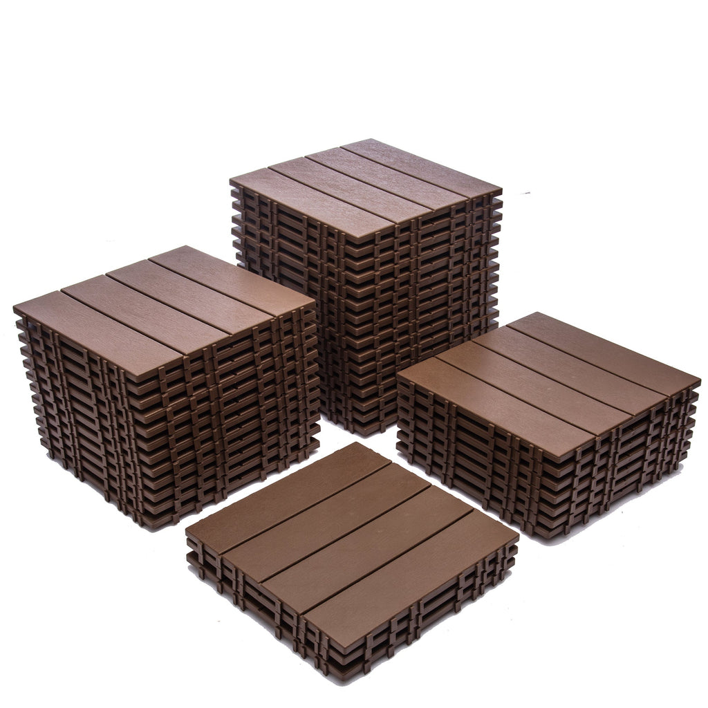 Interlocking Deck Tiles 68-Pack 61.6 Sq Ft Outdoor Plastic