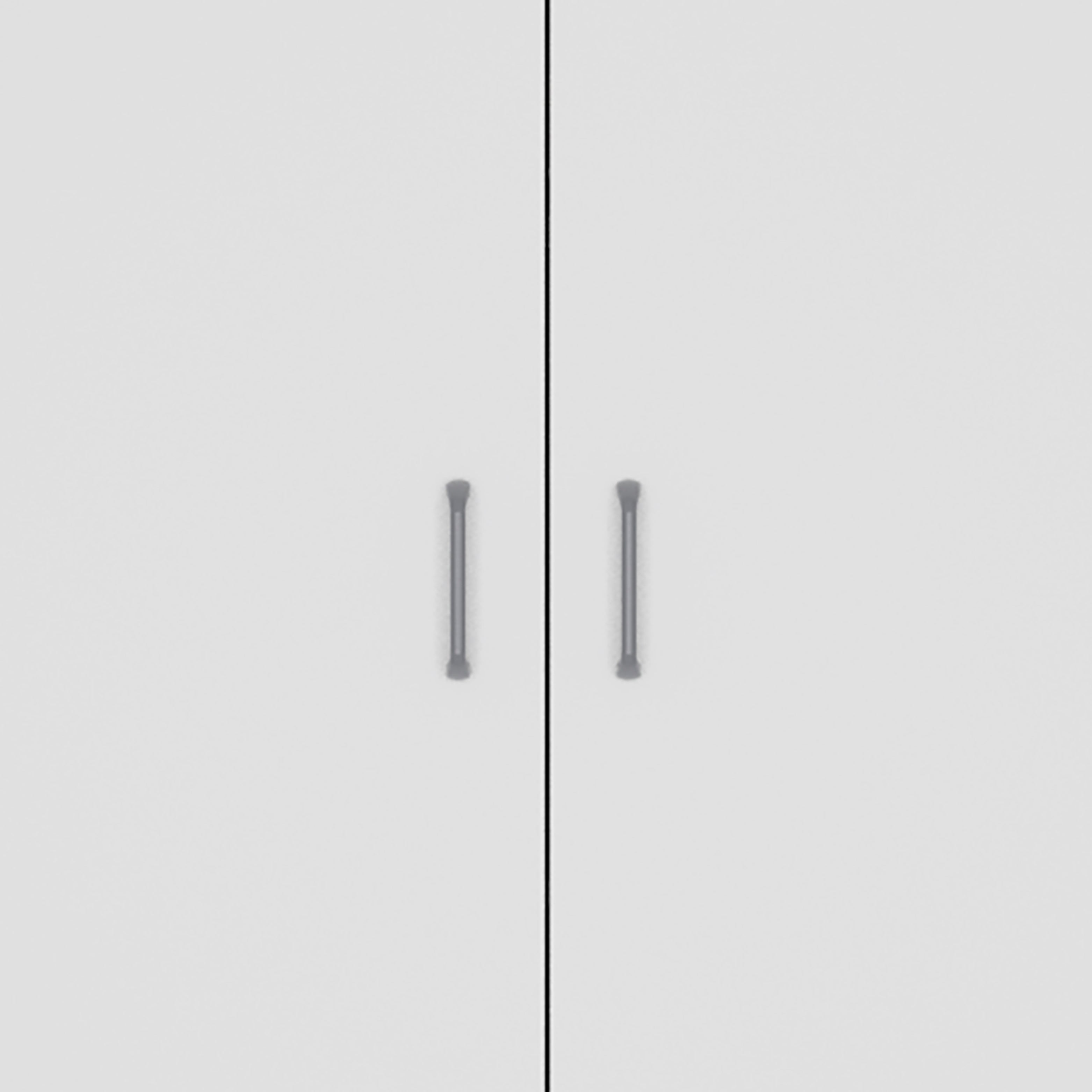 Pantry Cabinet - Double Door - Particle Board - White - 5 Shelves