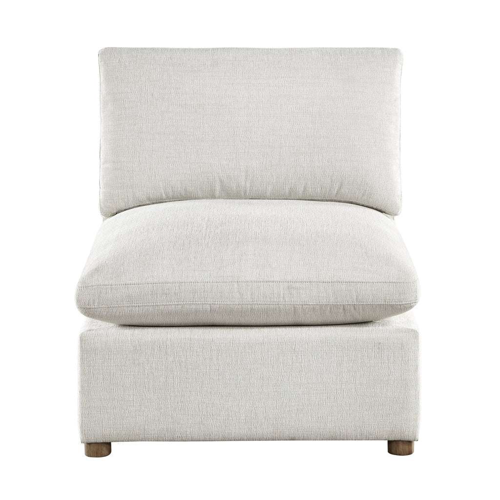 Modern 4-Piece Modular Sectional Beige Fabric Armless