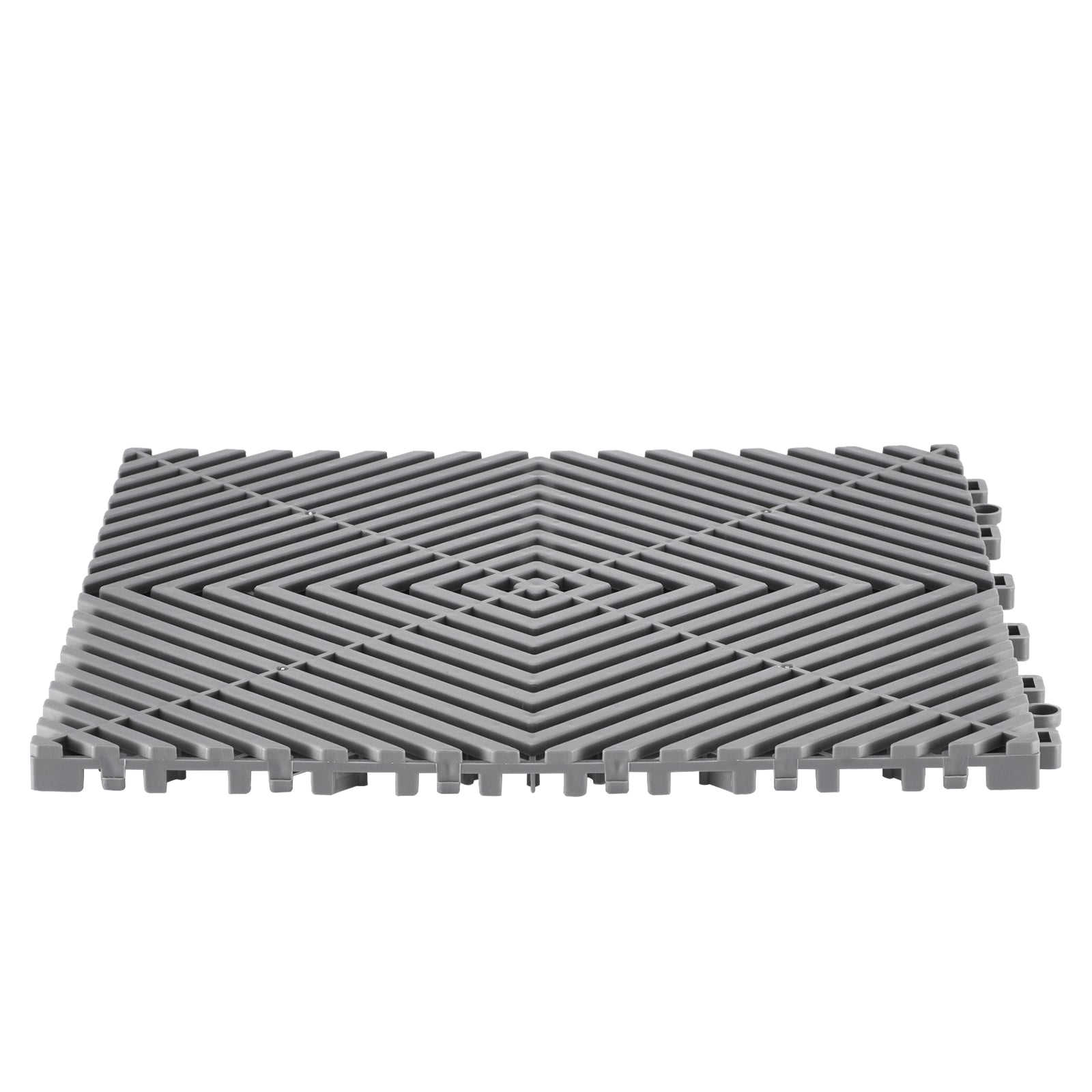12" x 12" Interlocking Drainage Floor Tile Mat, 24 Pack Gray
