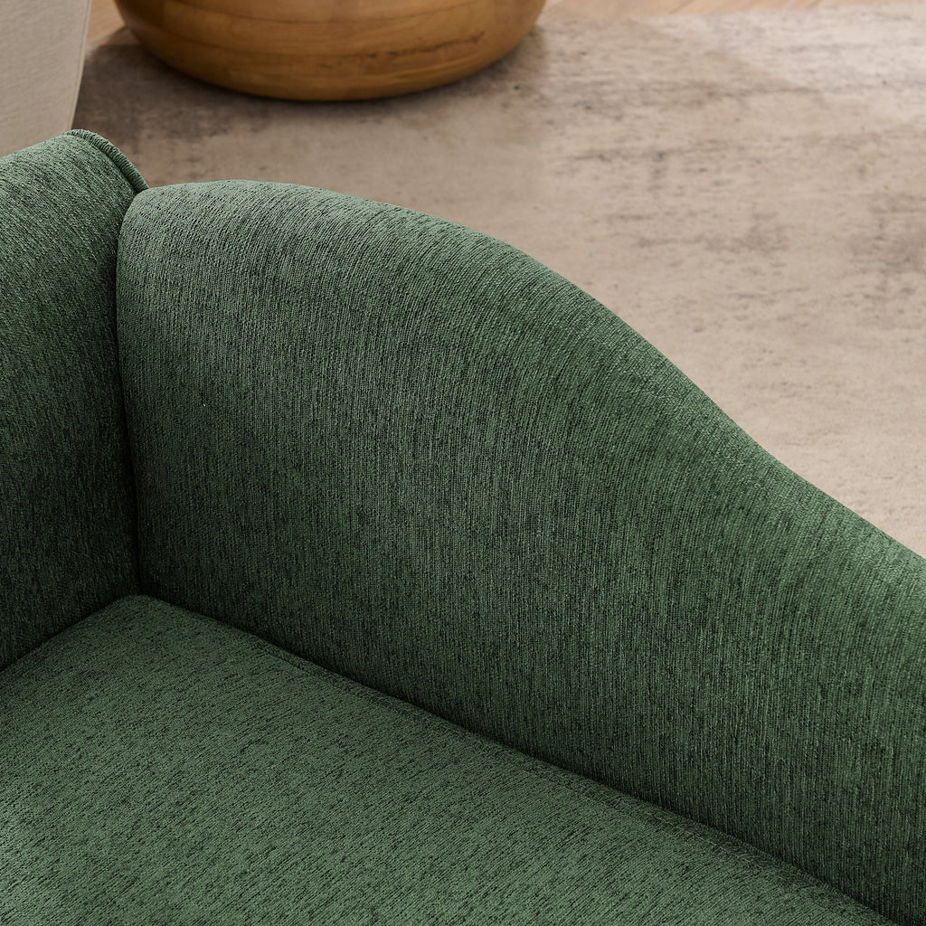 Medium/Large Dog Sofa Wave Backrest Linen Olive Green