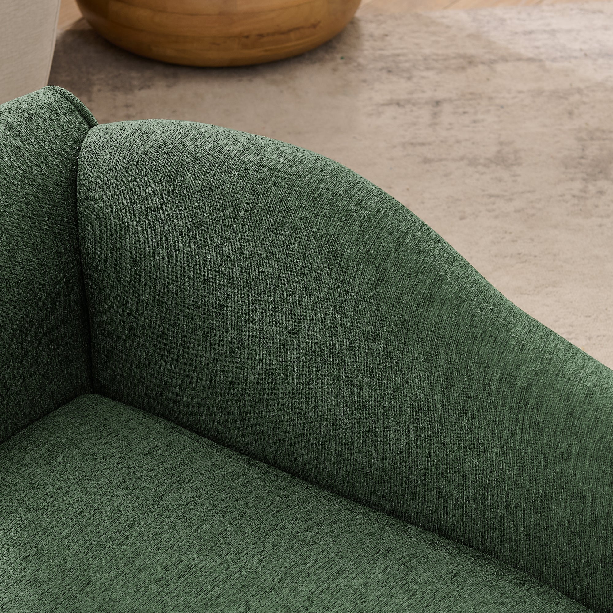 Medium/Large Dog Sofa Wave Backrest Linen Olive Green