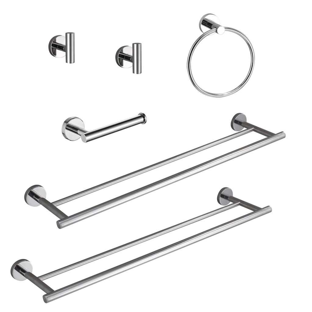 6 Piece Wall Mount Bathroom Towel Rack Set