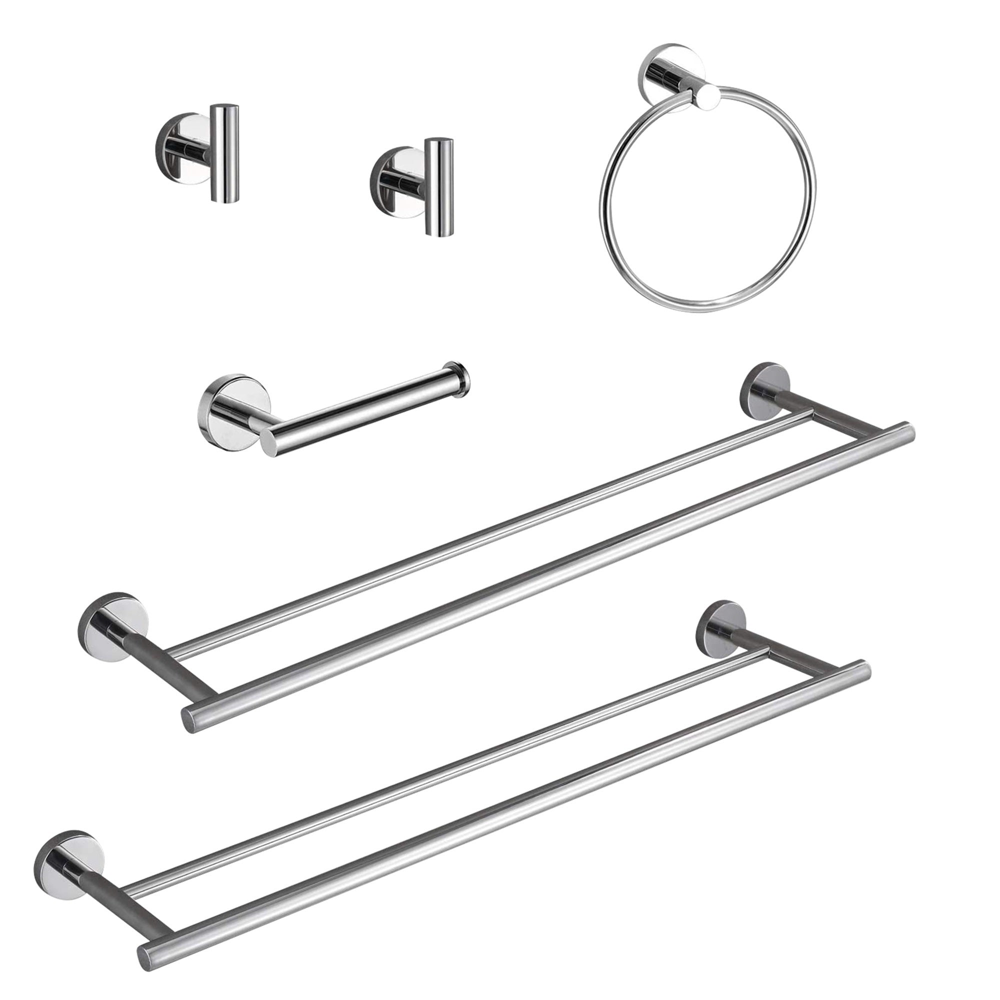 6 Piece Wall Mount Bathroom Towel Rack Set