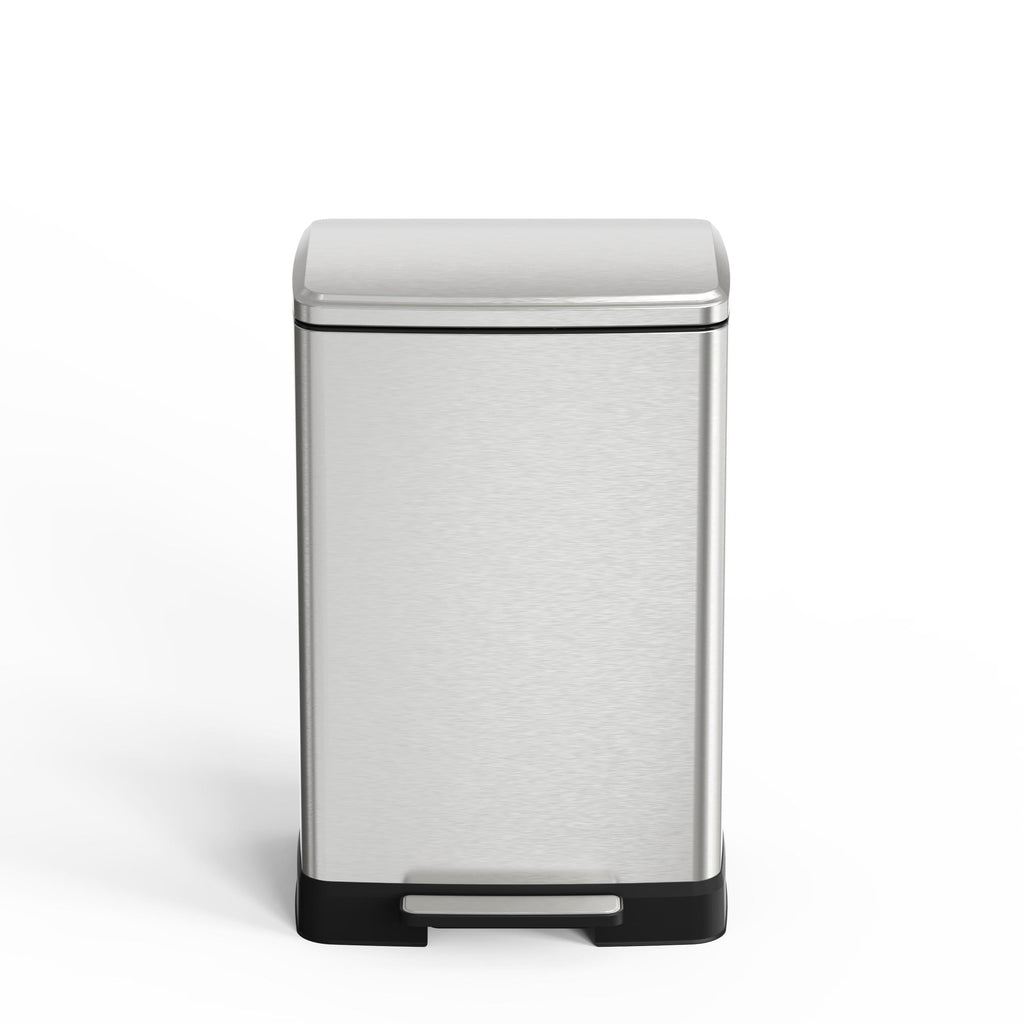 17 Gallon Brushed Nickel Pedal Trash Can Soft Close Lid