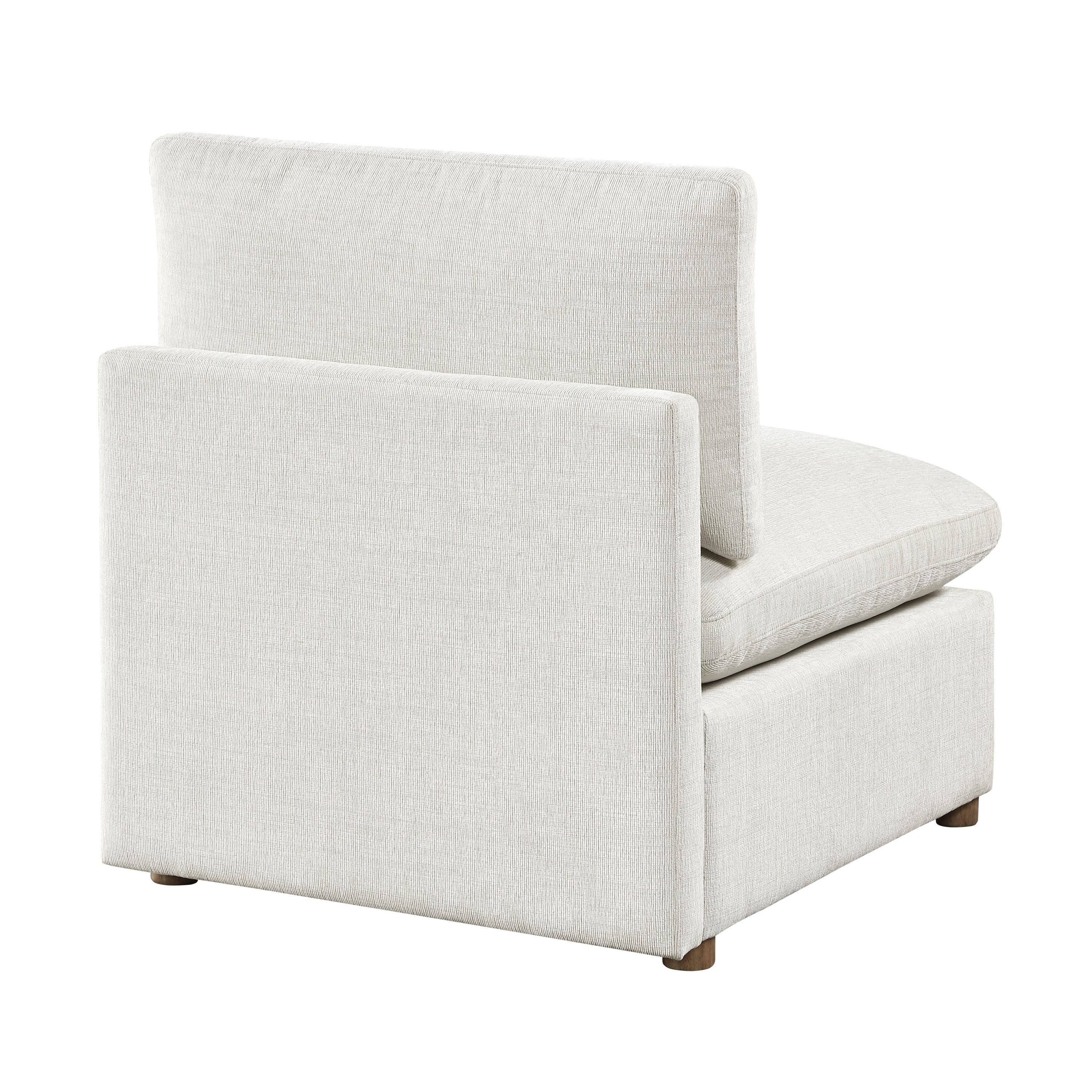 Modern 4-Piece Modular Sectional Beige Fabric Armless