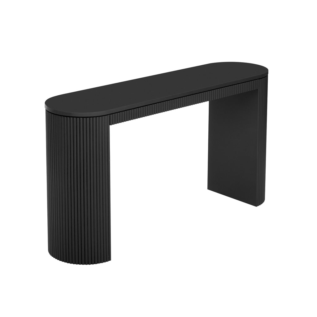 U_STYLE Curved Console Table Vertical Stripe Design