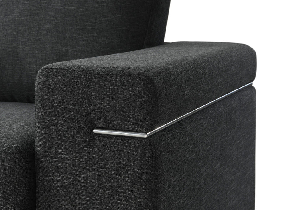 Giuliana Black Linen Fabric Arm Chair