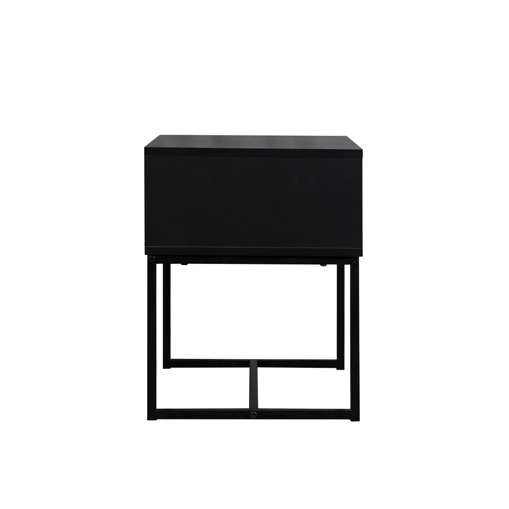 Black Wooden Console Table with Storage Drawer