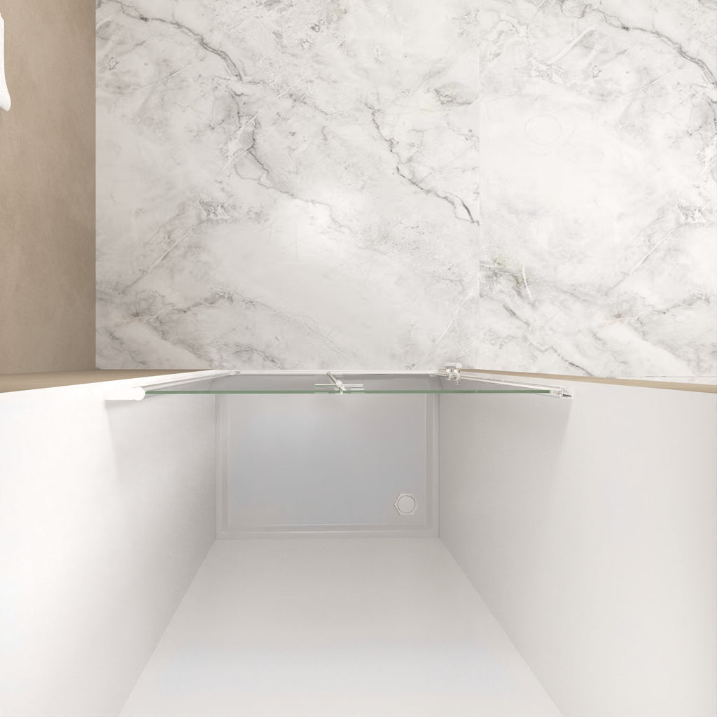 29-28" x 72" Bifold Shower Door Tempered Glass Chrome Frame