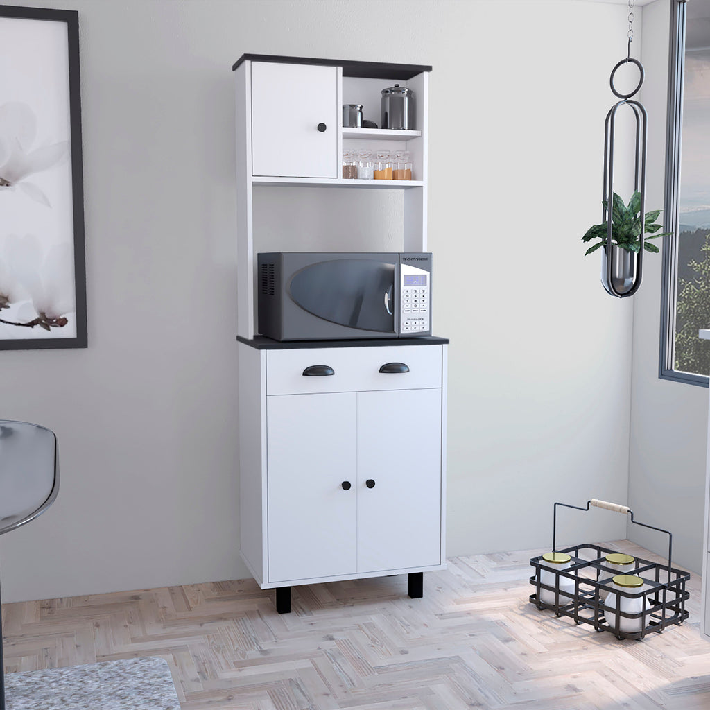 Salem Kitchen Pantry with 2 Cabinets, 2 Shelves, Drawer