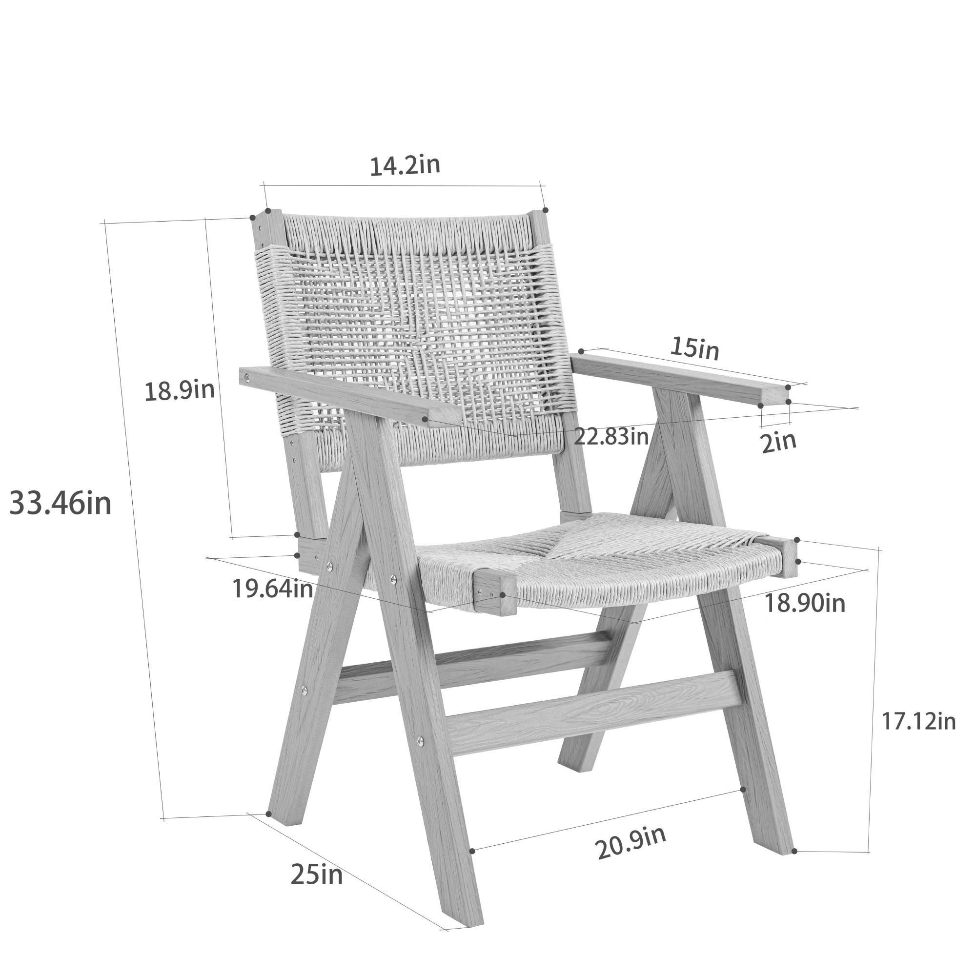2 Piece HIPS Outdoor Dining Chair Set