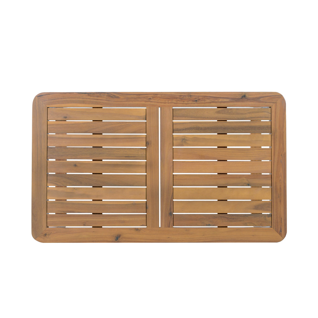 Outdoor Daybed Set Acacia Wood Rope 3 Seater Chaise Lounge