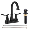 2-Handle 4-Inch Matte Black Bathroom Faucet with Popup Drain