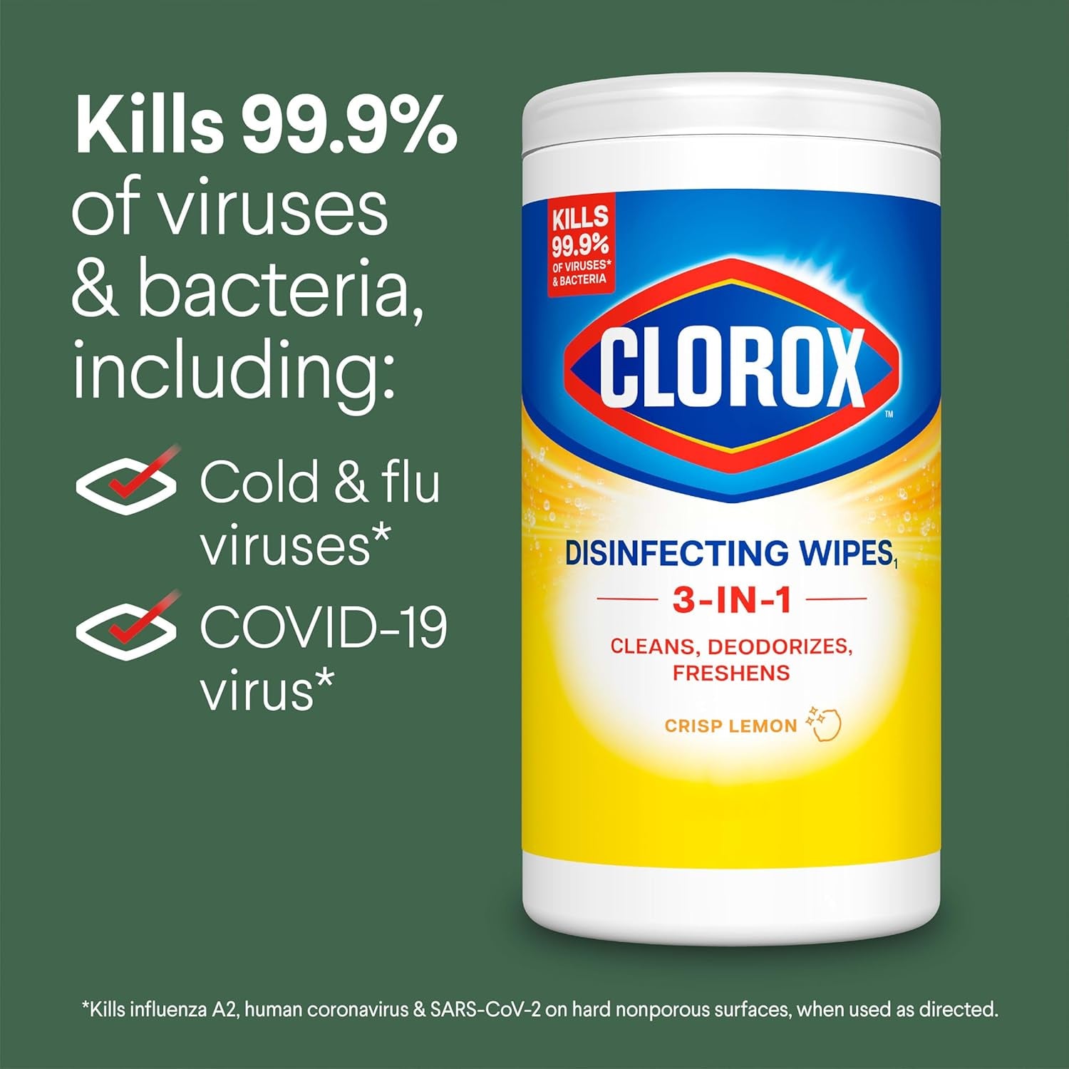 Clorox Disinfecting Cleaning Wipes 75 Count Each, Pack of 2