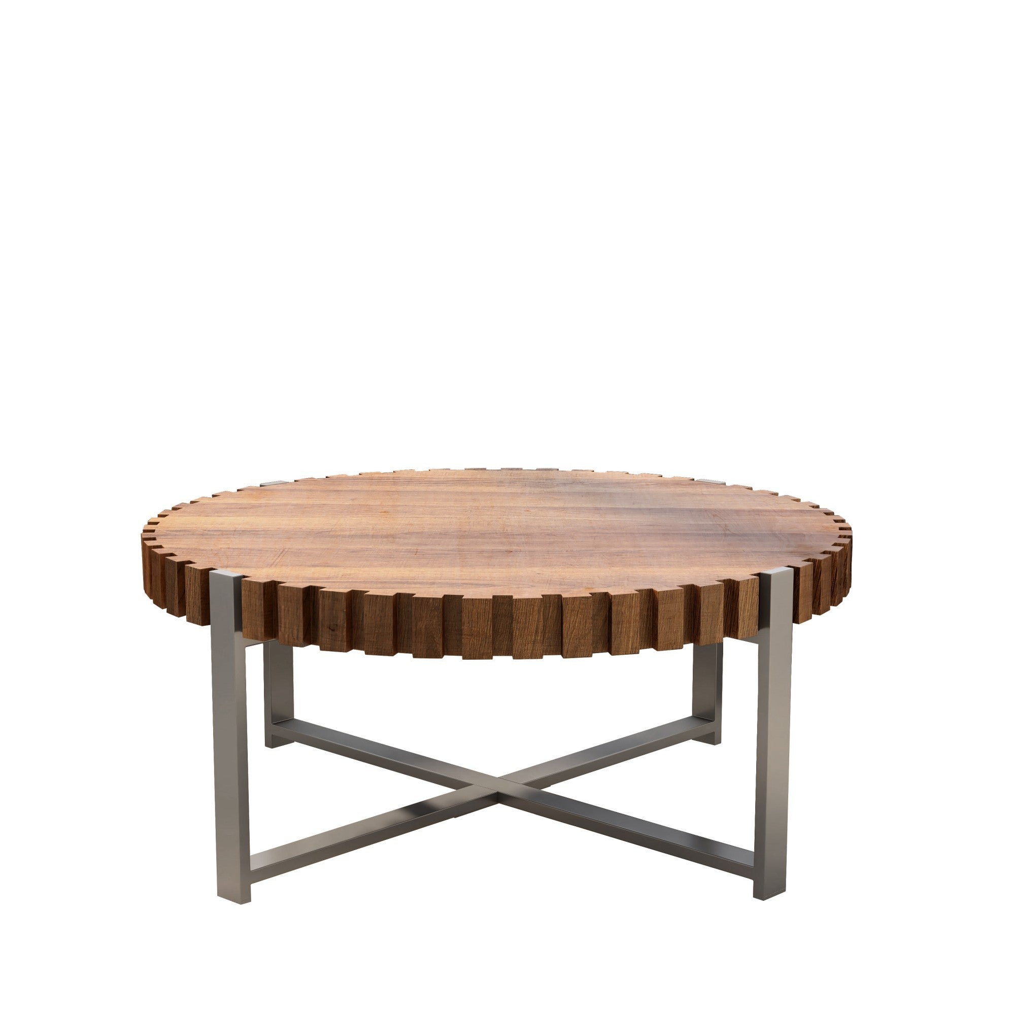 Felief 31.4" Modern Wooden Drum Coffee Table