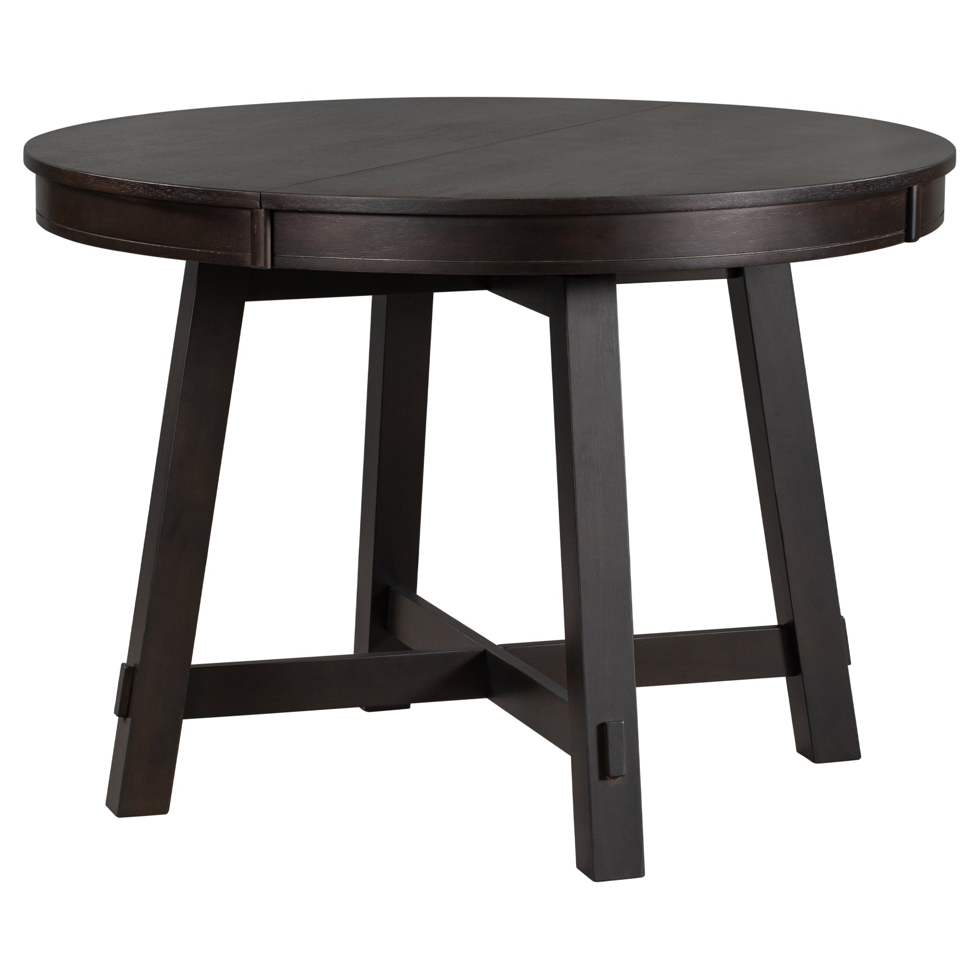 Gia Round Extendable Dining Table with 16' Leaf, Espresso Wood