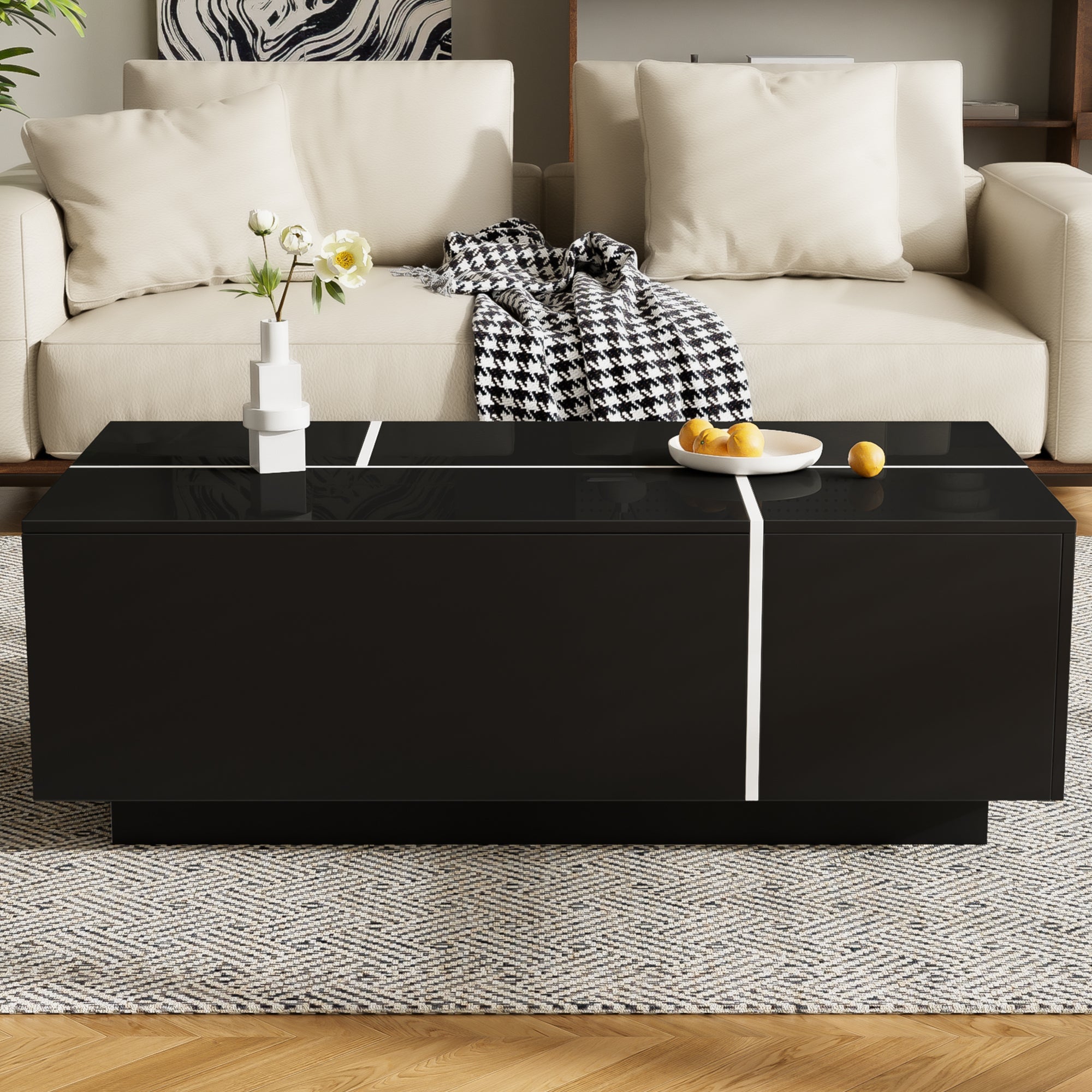 U-Can Extendable Coffee Table 47-72" with Storage Drawers
