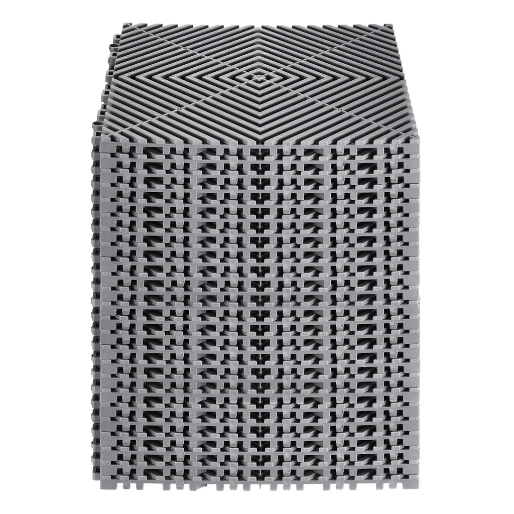 12" x 12" Interlocking Drainage Floor Tile Mat, 24 Pack Gray