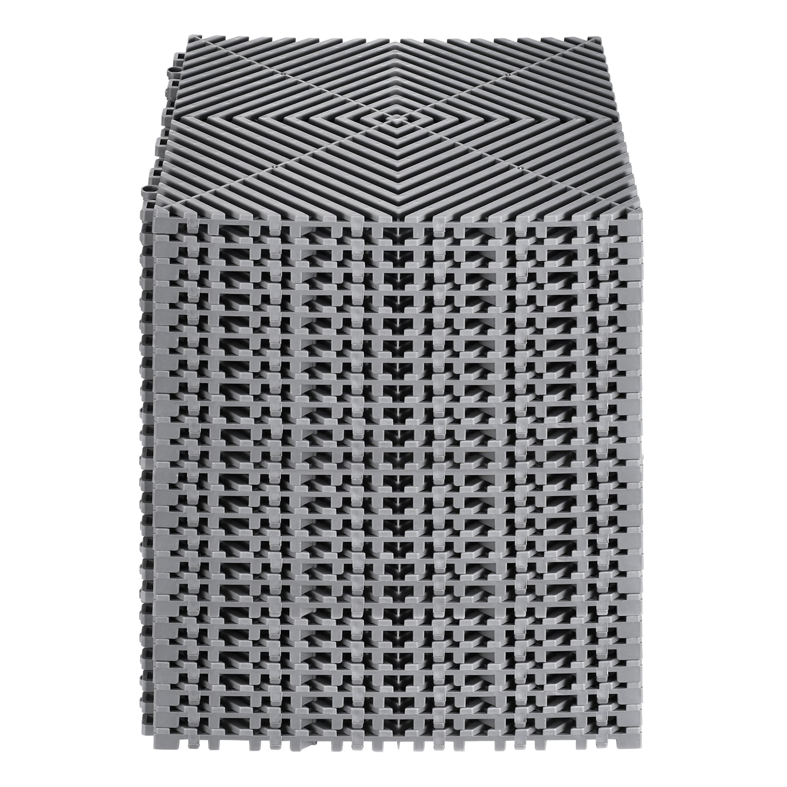 12" x 12" Interlocking Drainage Floor Tile Mat, 24 Pack Gray