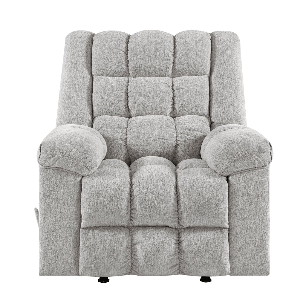 Light Gray Chenille Rocking Recliner Chair
