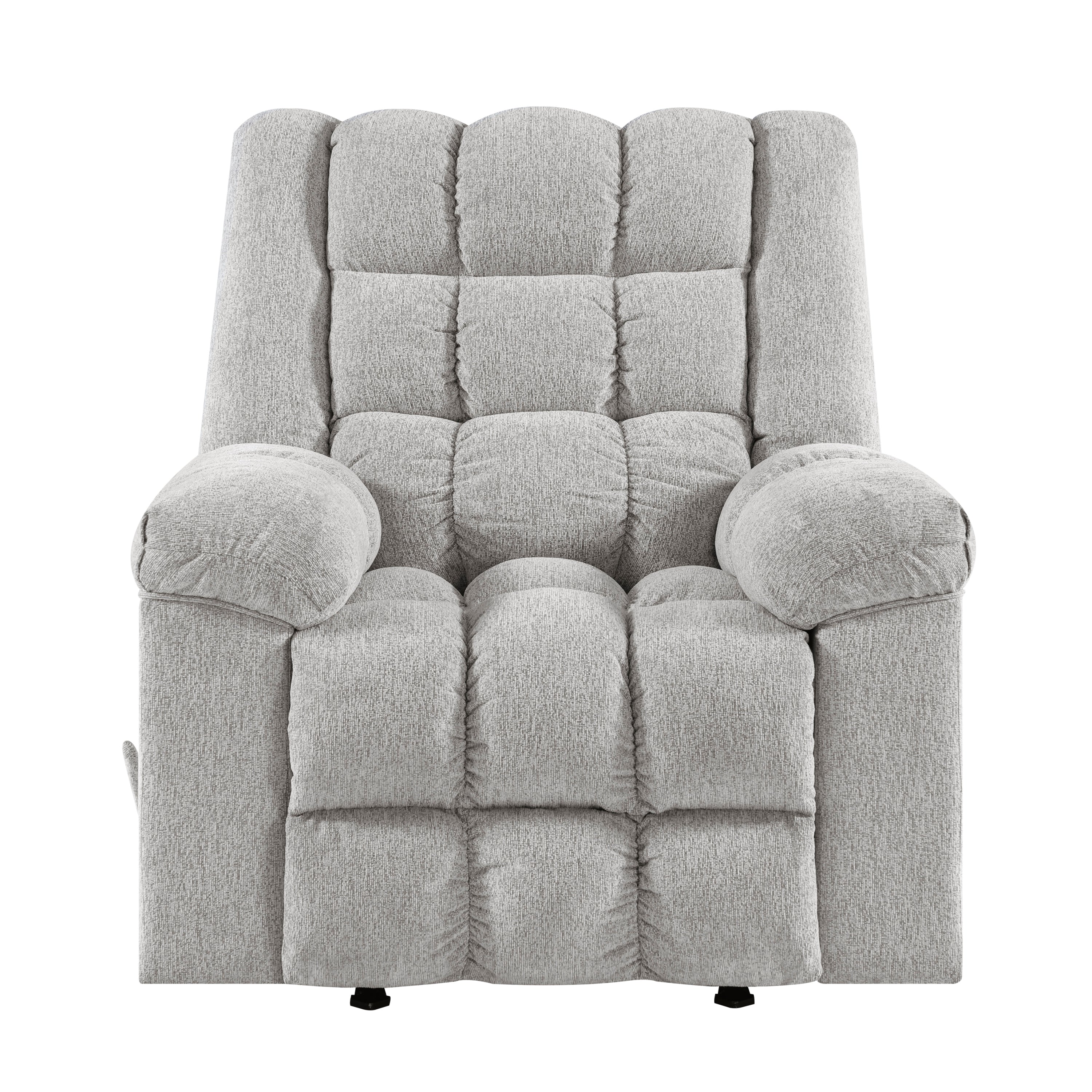 Light Gray Chenille Rocking Recliner Chair
