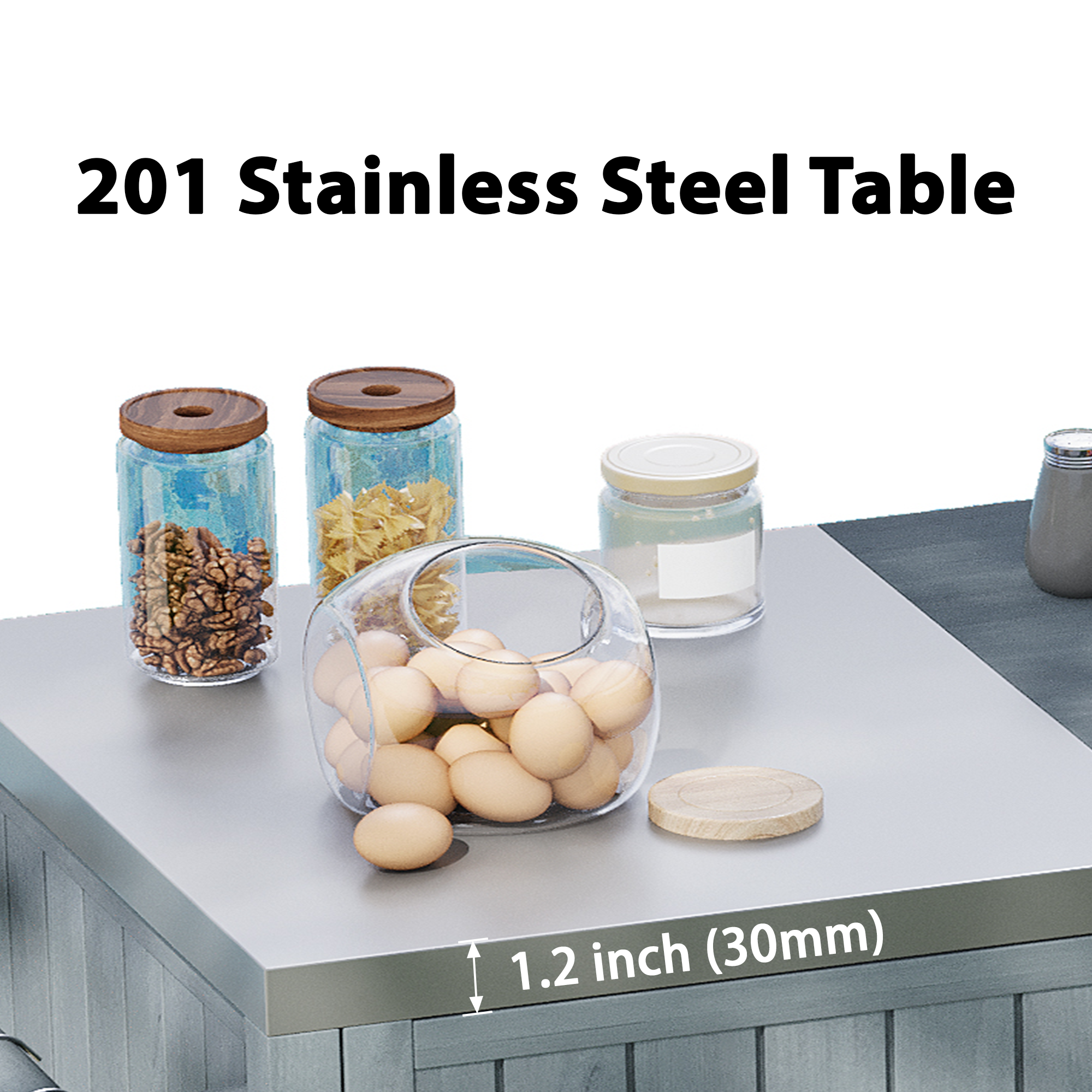 Outdoor Grill Island Cart 66.5" Stainless Steel Tabletop