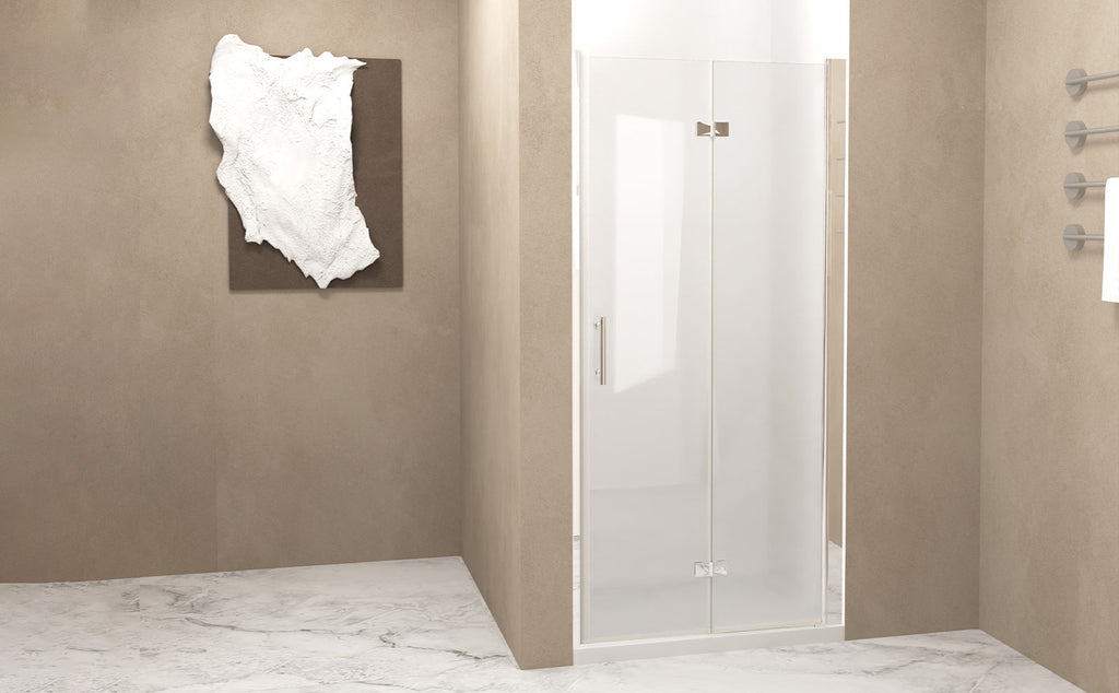 29-28" x 72" Bifold Shower Door Tempered Glass Chrome Frame