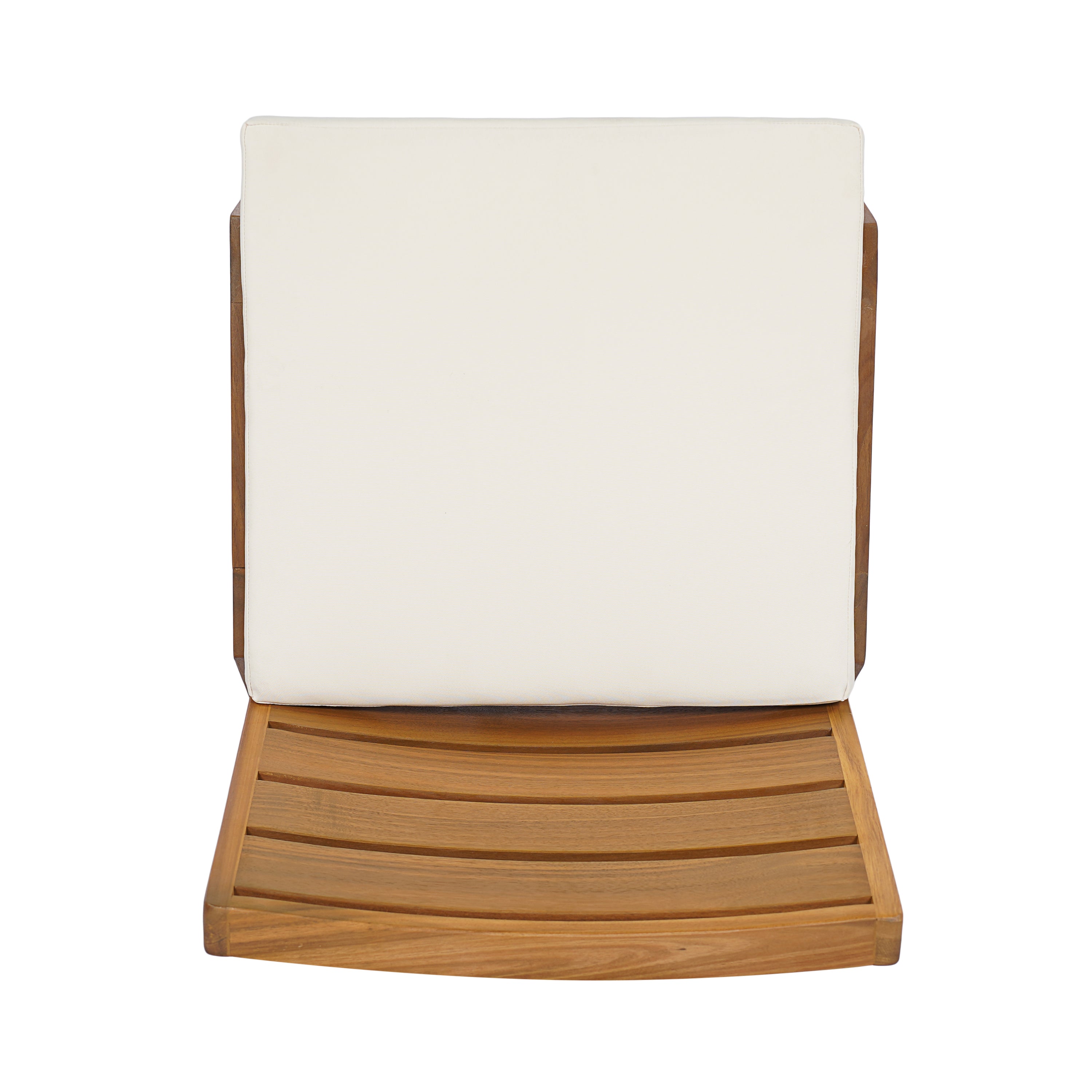 Outdoor Dining Chairs Set of 2 Acacia Wood Patio Beige Cushion