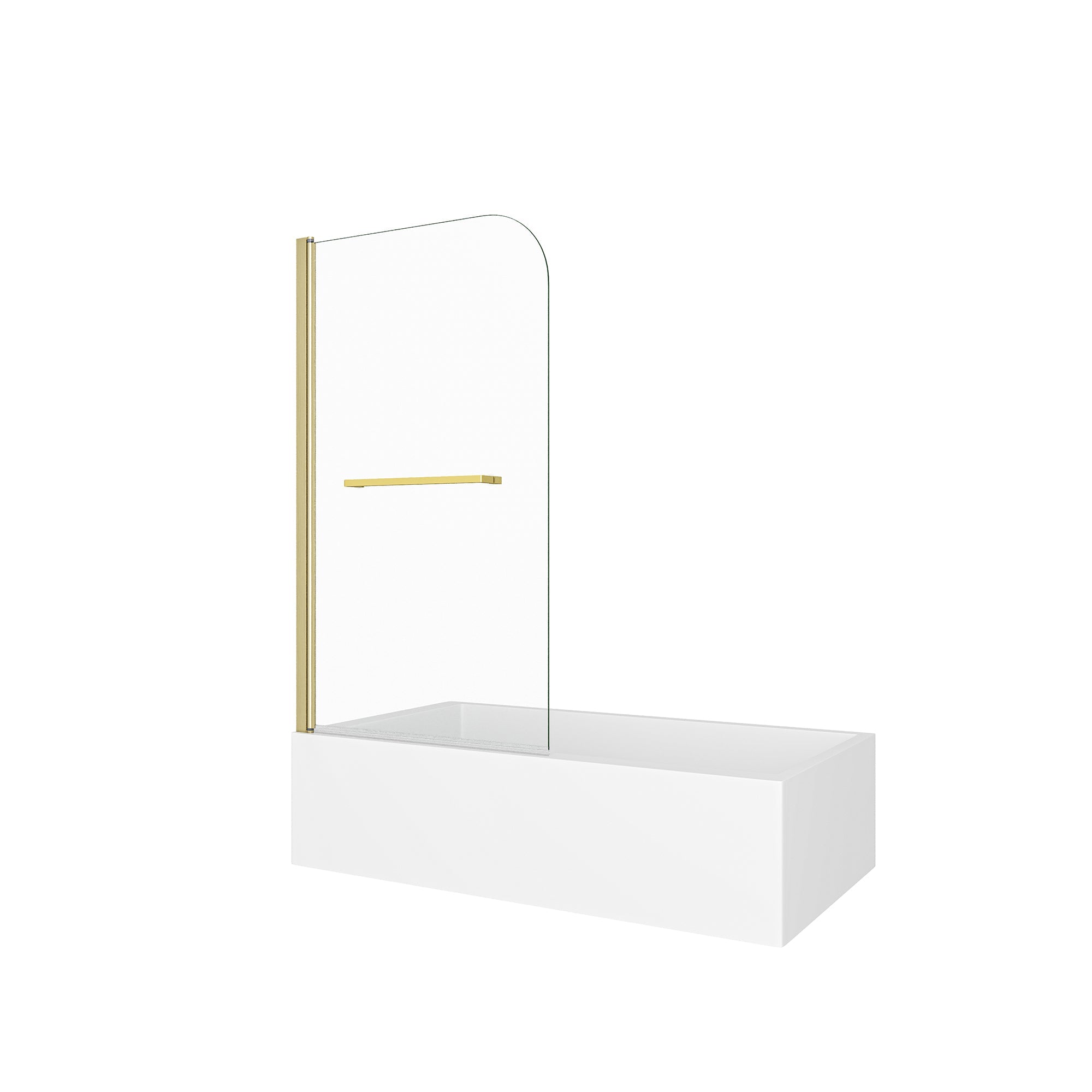 31"-32" W x 55" H Brushed Gold Frameless Pivot Shower Door